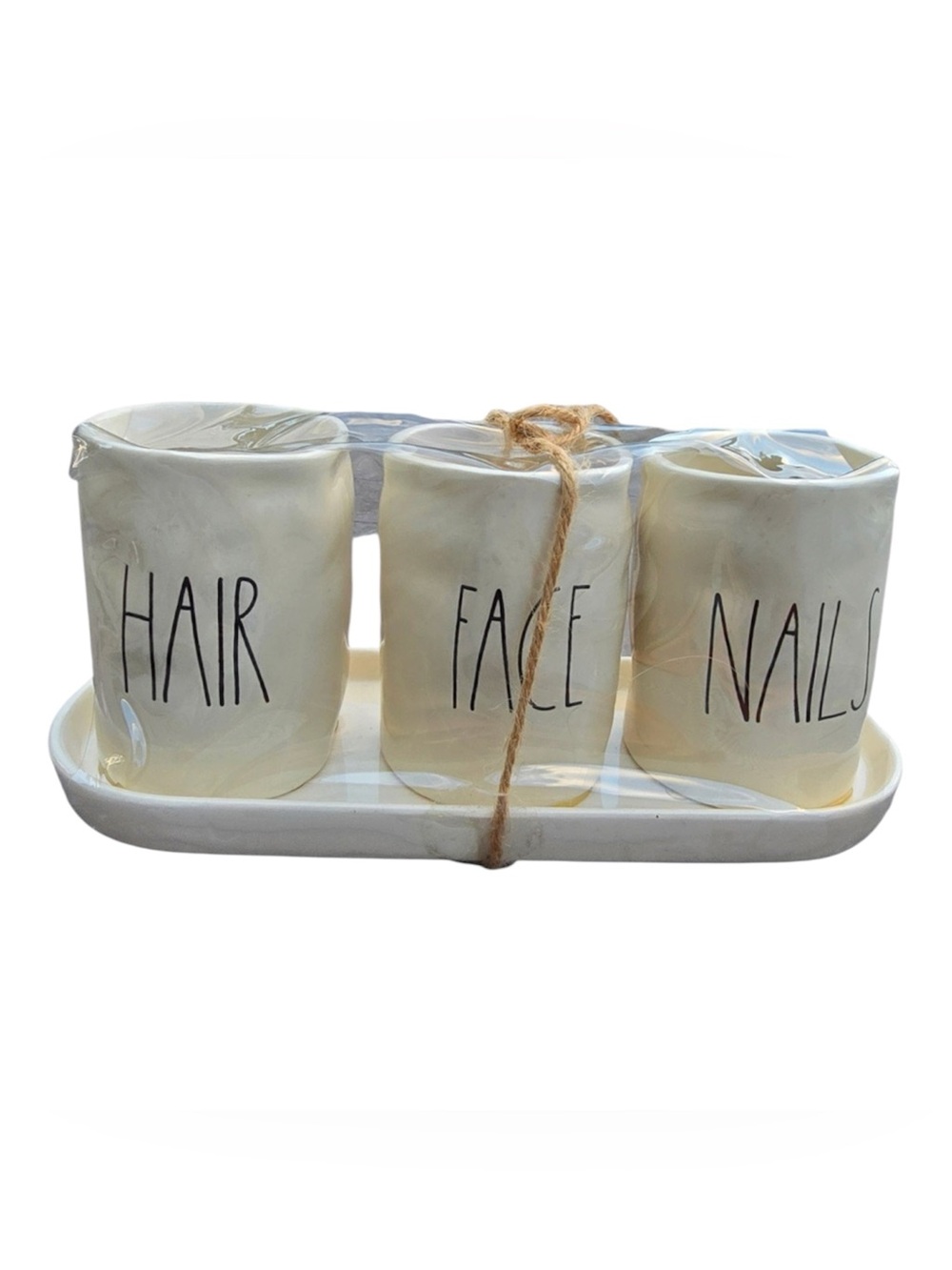 Rae Dunn Organizer Set - Cream Face, Hair, Nails Holders